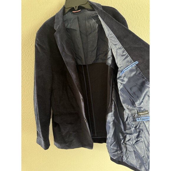Tommy Hilfiger Mens Modern Fit Blue Corduroy Sport Coat Blazer soft Jacket 40R - Picture 13 of 13
